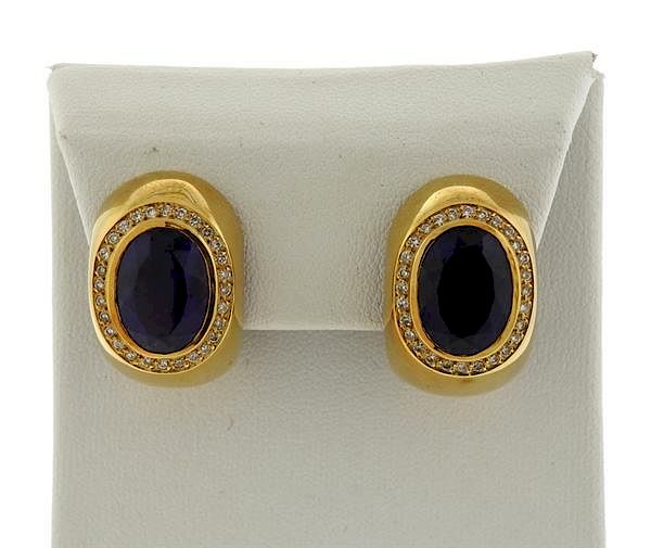 Appraisal: K Gold Amethyst Diamond Earrings METAL K Gold GEMSTONES Amethyst