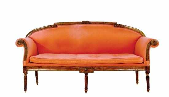 Appraisal: Continental carved walnut sofa possibly Venetian late th century shaped