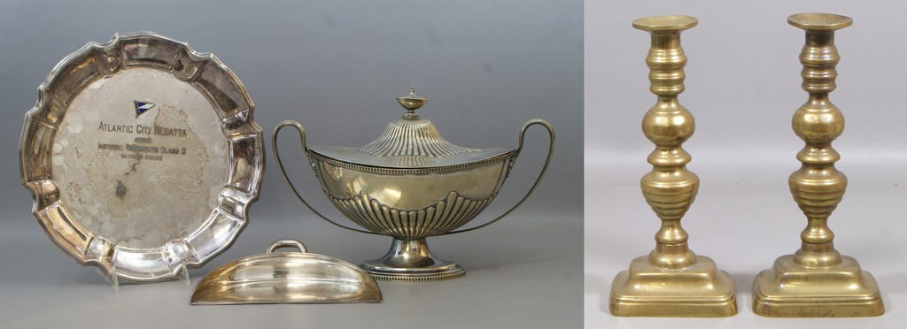 Appraisal: Silverplated pieces to include Sheffield covered soup tureen Reed Barton