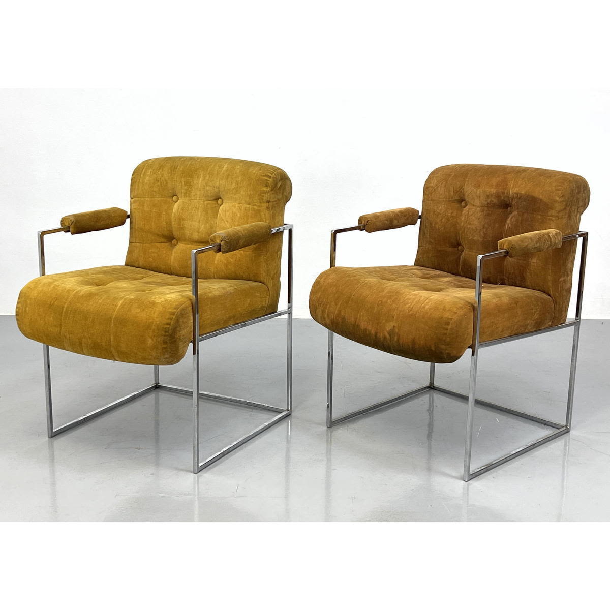 Appraisal: Pair Milo Baughman attributed lounge chairs Dimensions H inches W