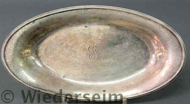 Appraisal: Sterling silver bread tray the center monogrammed P and engraved