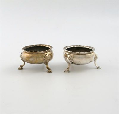 Appraisal: A matched pair of George II George III silver salt