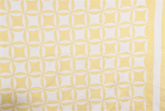 Appraisal: ROB PETER TO PAY PAUL CRIB QUILT Circa Solid lemon