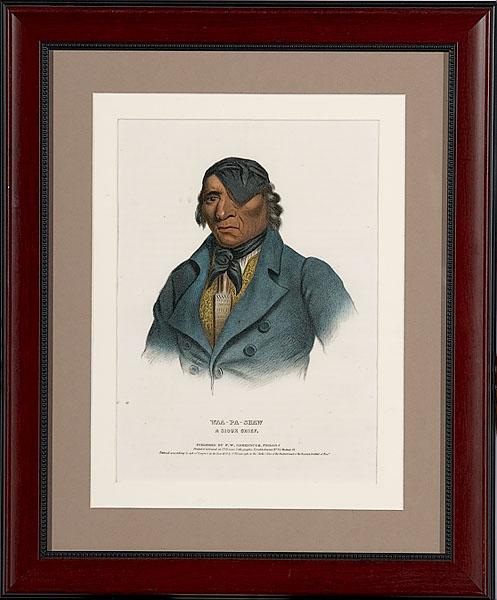 Appraisal: MCKENNEY HALL WA-PA-SHAW A SIOUX CHIEF hand-colored lithograph published in