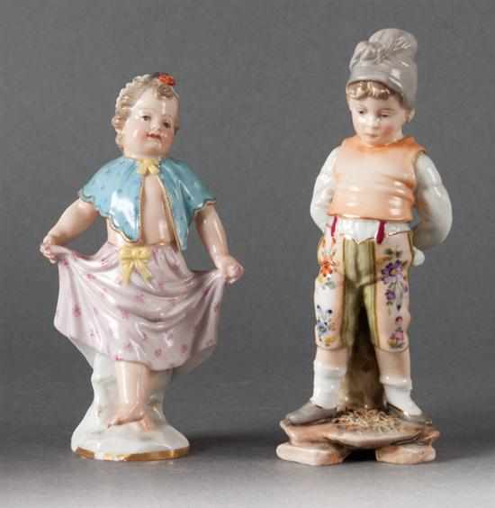 Appraisal: Meissen porcelain figure and Volkstedt porcelain figure early th century