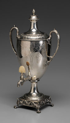 Appraisal: Silver-Plated Hot Water Urn probably English late th century bud