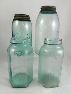 Appraisal: Fruit jars Fruit jars- 'Porcelain Lined word porcelain is arched