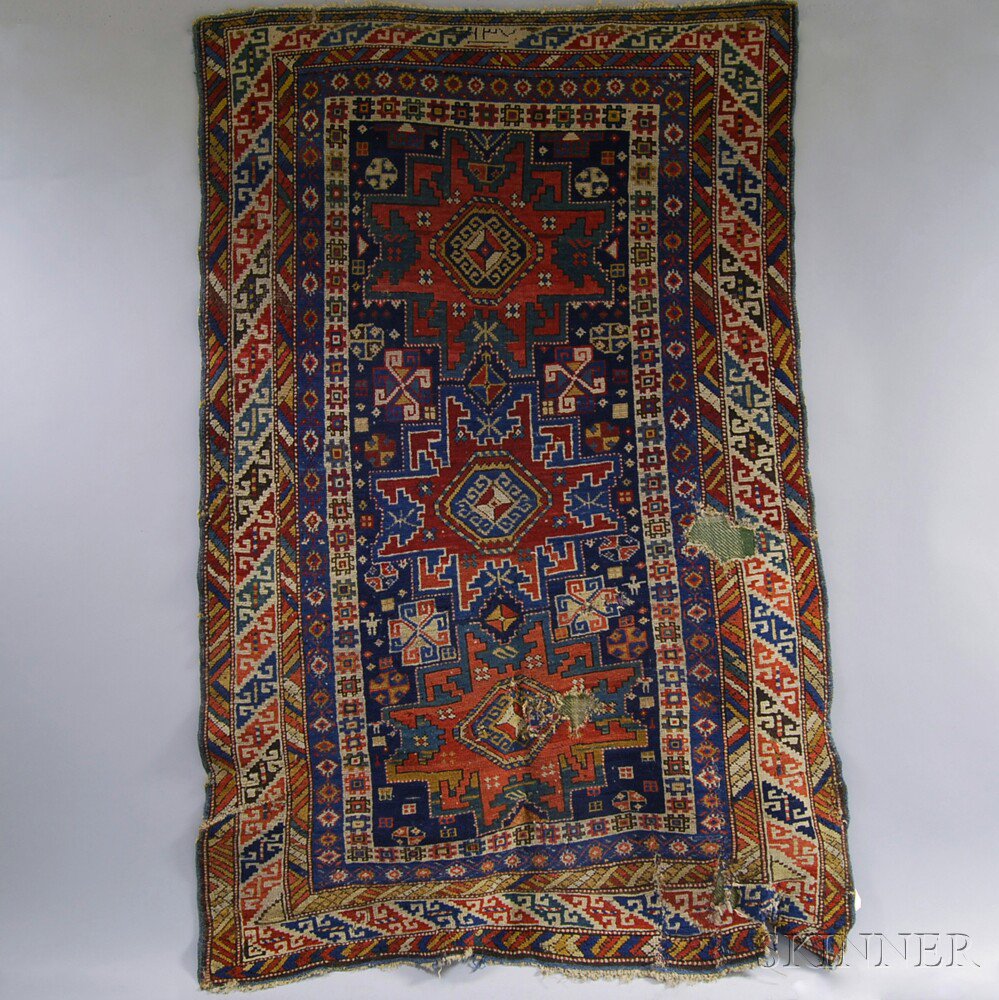 Appraisal: Kuba Lesghi Star Rug Northeast Caucasus dated wear throughout crude