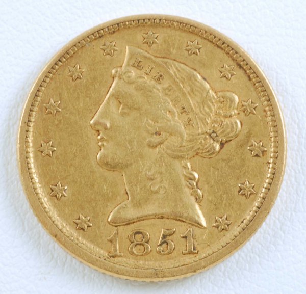 Appraisal: -D Liberty Head Half Eagle gold piece Type no motto