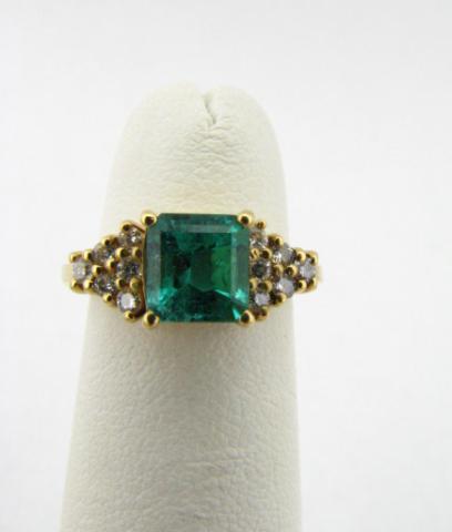 Appraisal: K yellow gold Emerald approximately ct and Diamond Ring