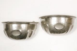 Appraisal: PAIR OF SILVER PLATED WALL PLANTERS Pair of Wall Mount