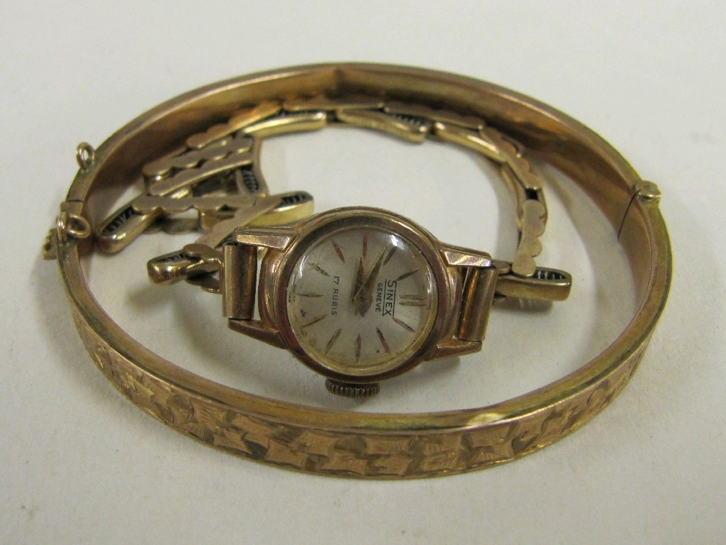 Appraisal: Lot comprising ct gold bangle and a ladies Sinex wrist