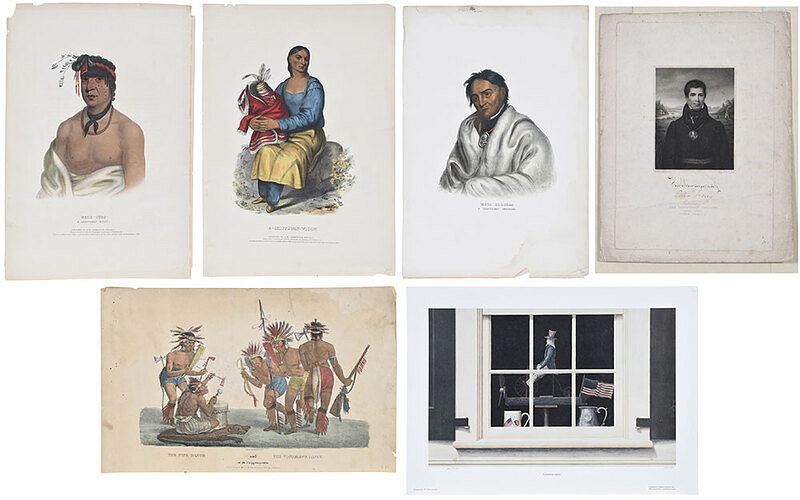 Appraisal: Five American Indian Related Prints th century Three McKenny Hall