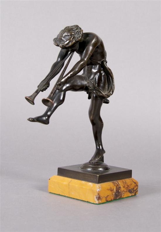 Appraisal: A Continental Bronze Sculpture of Pan Height of figure inches