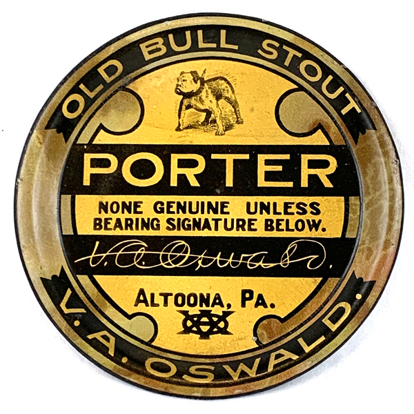 Appraisal: Oswald Old Bull Stout Porter Tip Tray ALTOONA PAReference n