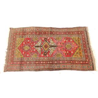 Appraisal: Semi-Antique Persian Khamseh Rug Some discoloration wear to fringes and