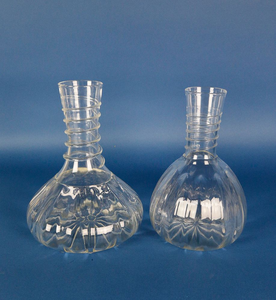 Appraisal: Two Robert Dane Blown Crystal Wine Decanters Two Robert Dane