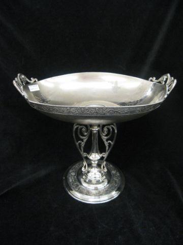 Appraisal: Reed Barton Victorian Silverplate Centerpiece ornate designs with birds foilage