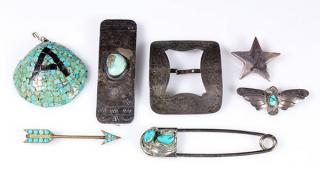 Appraisal: Collection of Native American silver and gold jewelry Collection of