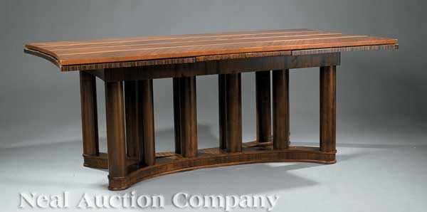 Appraisal: A Costa Rican Art Moderne Inlaid Mahogany Banquet Table mid-