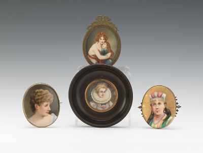 Appraisal: A Collection of Miniature Portraits The hand-painted image of a