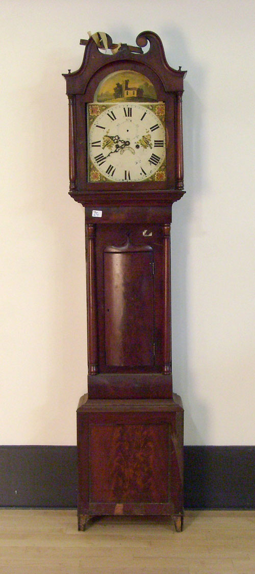 Appraisal: English mahogany tall case clock early th c with hour