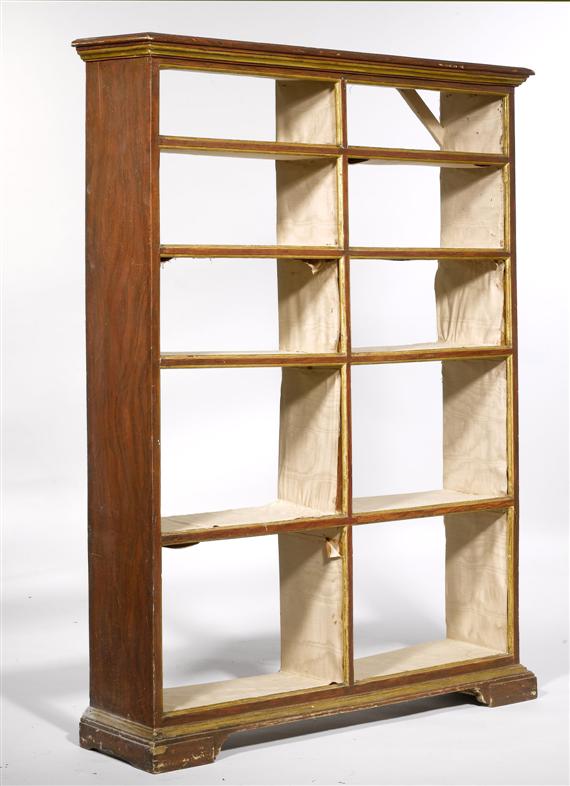 Appraisal: A BOOKCASE in Neo-classic style Grained and parcel-gilt wood Open