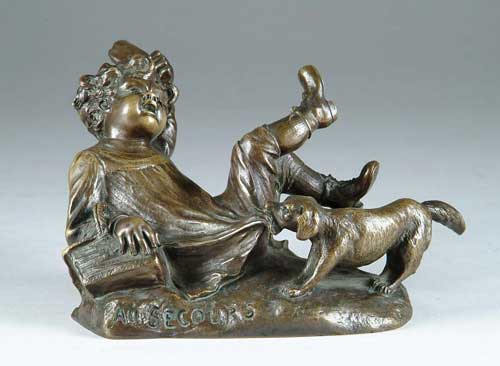 Appraisal: H FUGERE French - AU SECOURS Small bronze shows small