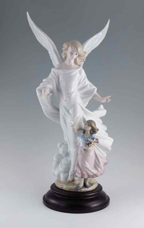 Appraisal: LLADRO PORCELAIN FIGURINE GUARDIAN ANGEL Francisco Catala designer glazed Limited