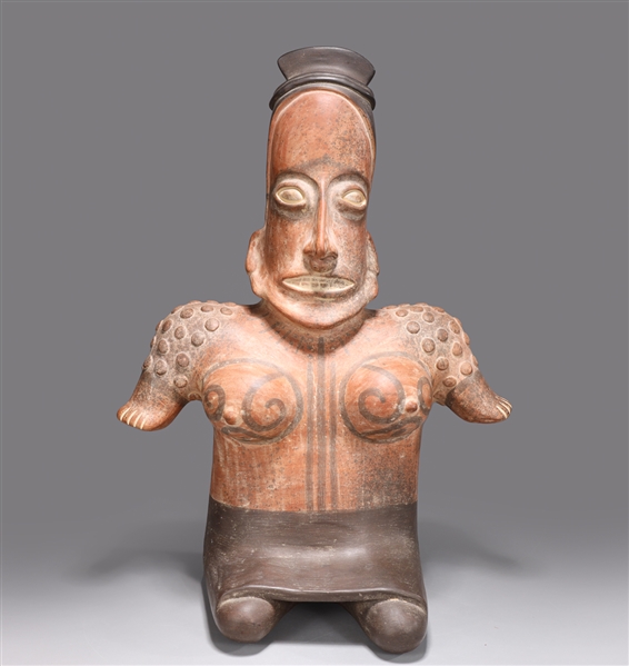 Appraisal: Large Mexican painted pottery figure done in the manner of