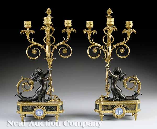 Appraisal: A Fine Pair of George III Patinated and Gilt Bronze