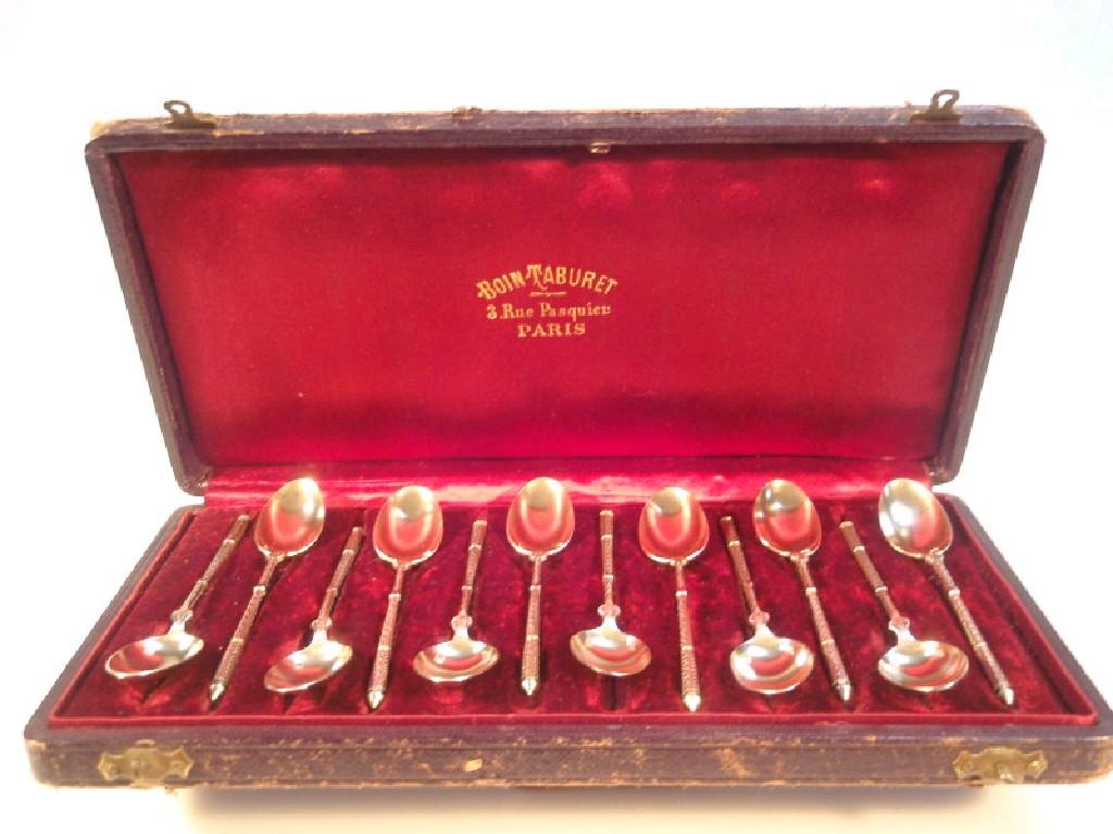 Appraisal: A set of twelve French silver coffee spoons with silver