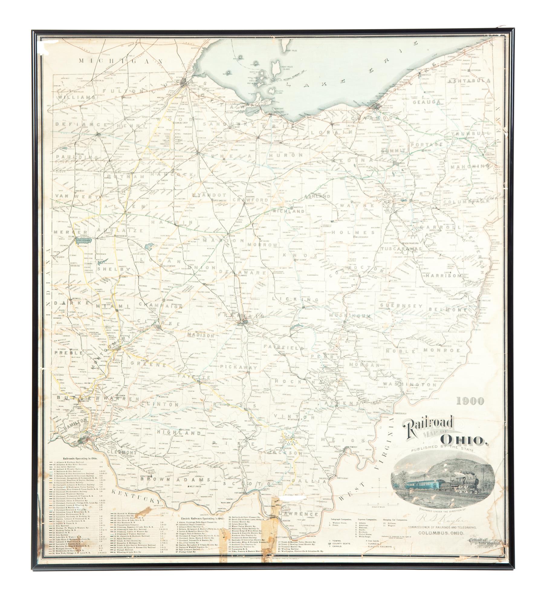 Appraisal: RAILROAD MAP OF OHIO Prepared under the direction of the