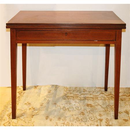 Appraisal: Federal Line Inlaid Mahogany Fold-Over Games Table Estimate -