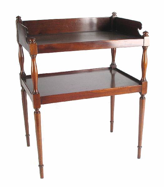 Appraisal: A Regency style mahogany two tier whatnot height in width