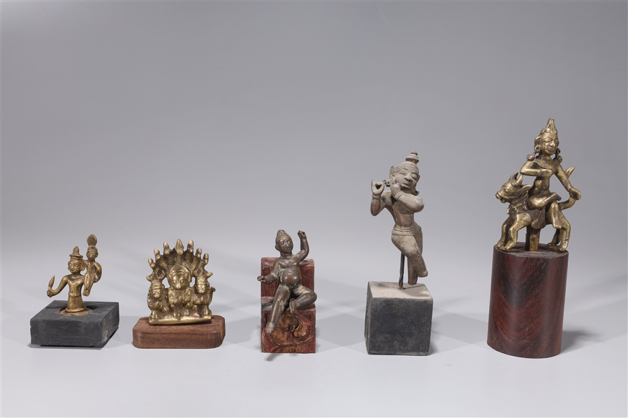 Appraisal: Group of five antique Indian bronze and copper alloy figures