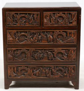 Appraisal: GEORGE ZEE CO KILN-DRIED ART CARVED DRESSER GEORGE ZEE CO