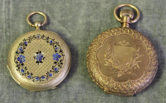 Appraisal: JEWELRY kt Ladies Pocket Watches Includes a kt yellow gold