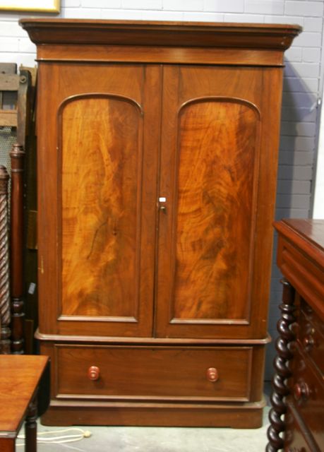 Appraisal: A Victorian cedar two door wardrobe cm wide cm deep