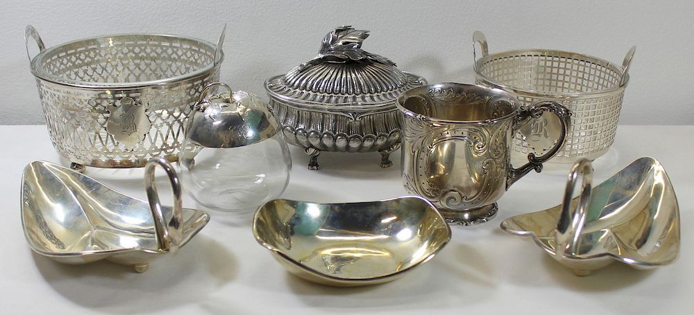 Appraisal: SILVER Assorted Decorated Silver Hollow Ware Grouping Includes a Franco