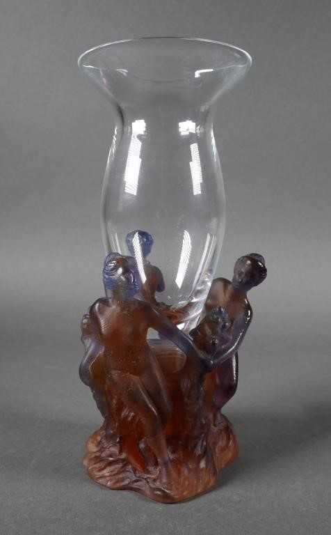 Appraisal: Pate de verre crystal vase by Daum Vase features a