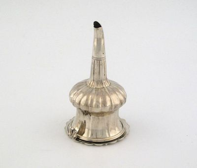 Appraisal: A George IV wine funnel with a fluted campana shaped