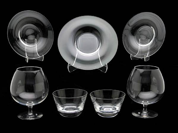 Appraisal: A collection of Steuben clear glass stemware and bar ware