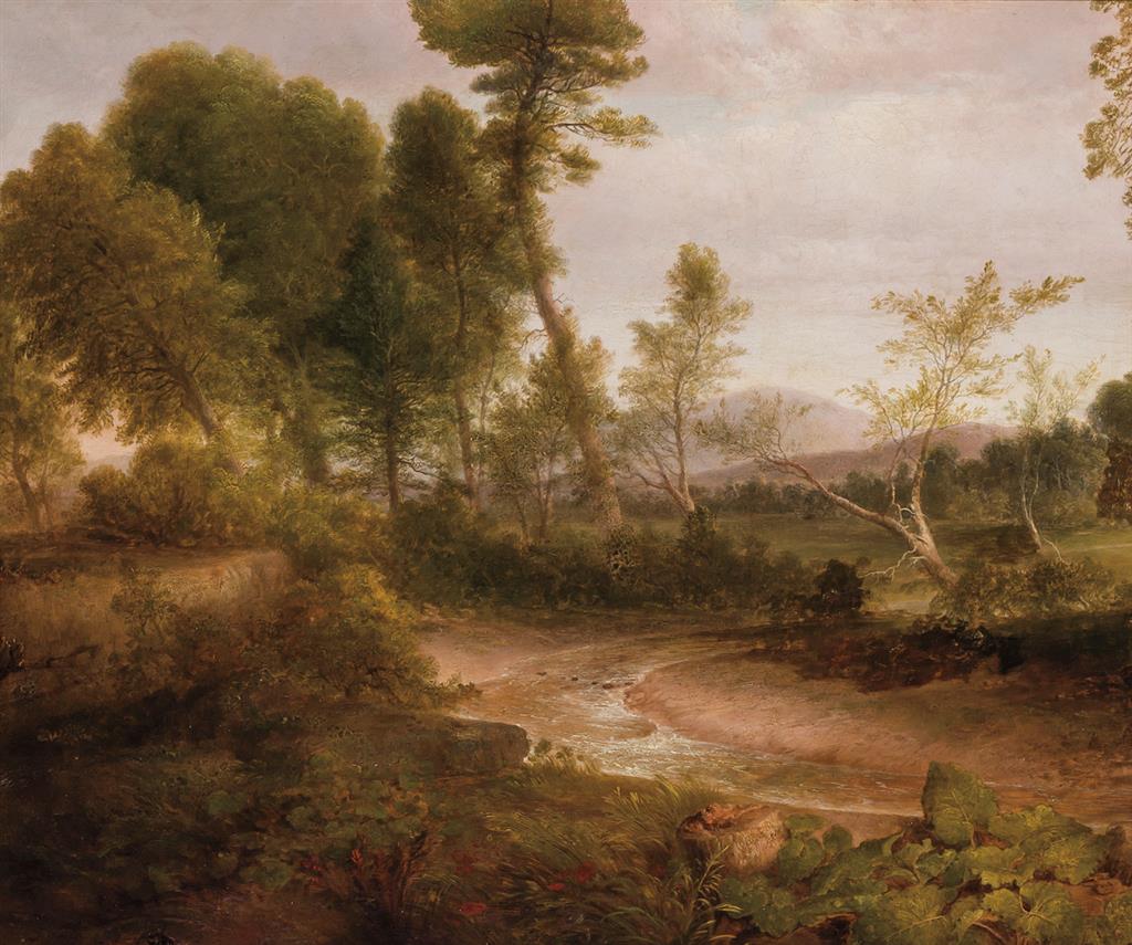 Appraisal: THOMAS DOUGHTY American - Landscape with Creek oil on canvas