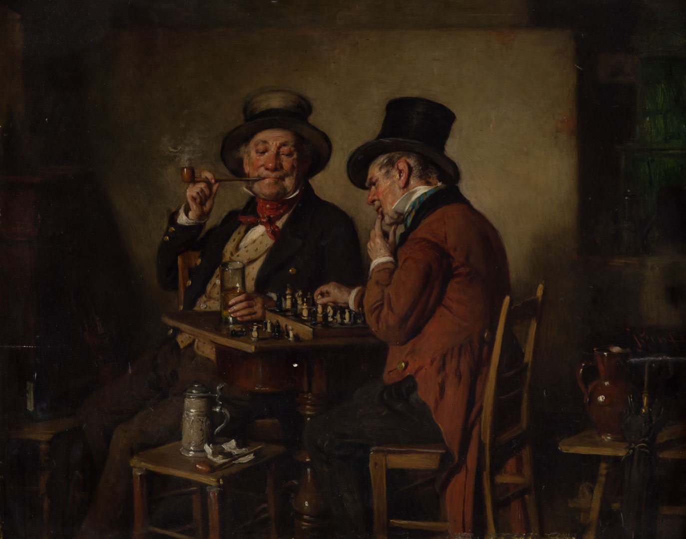 Appraisal: Hermann Kern A Game of Chess oil on panel German