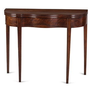 Appraisal: A Federal Mahogany Shaped Top Card Table Possibly Philadelphia Circa