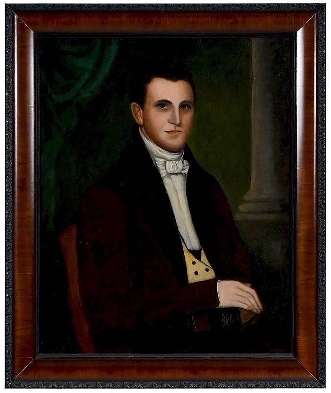 Appraisal: American School th century Portrait of Stanhope Chase unsigned oil