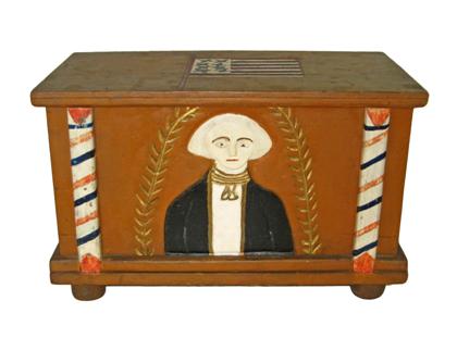 Appraisal: Painted and carved patriotic chest th century