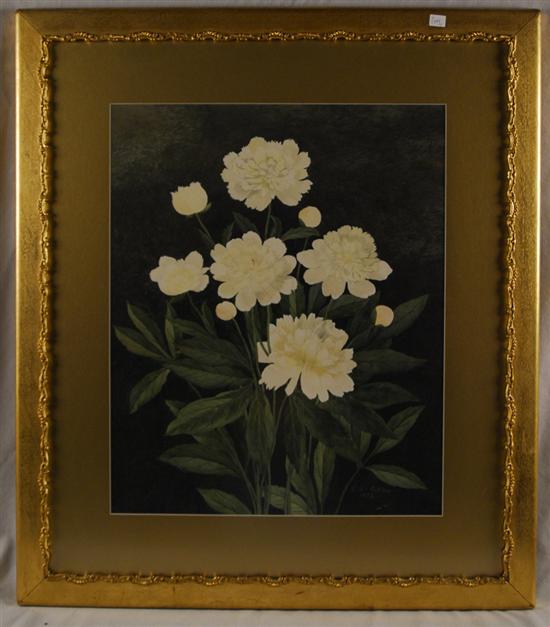 Appraisal: ELLEN ROBBINS American - WHITE PEONIES watercolor signed and dated