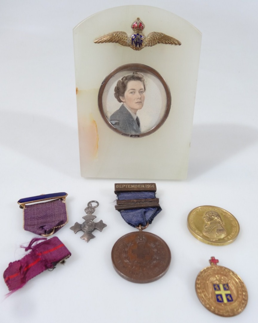 Appraisal: An RAF related portrait miniature of a lady officer quarter